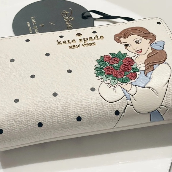 Kate Spade Disney Beauty and the Beast Belle Madison Medium Bifold Wallet NWT - Picture 4 of 6